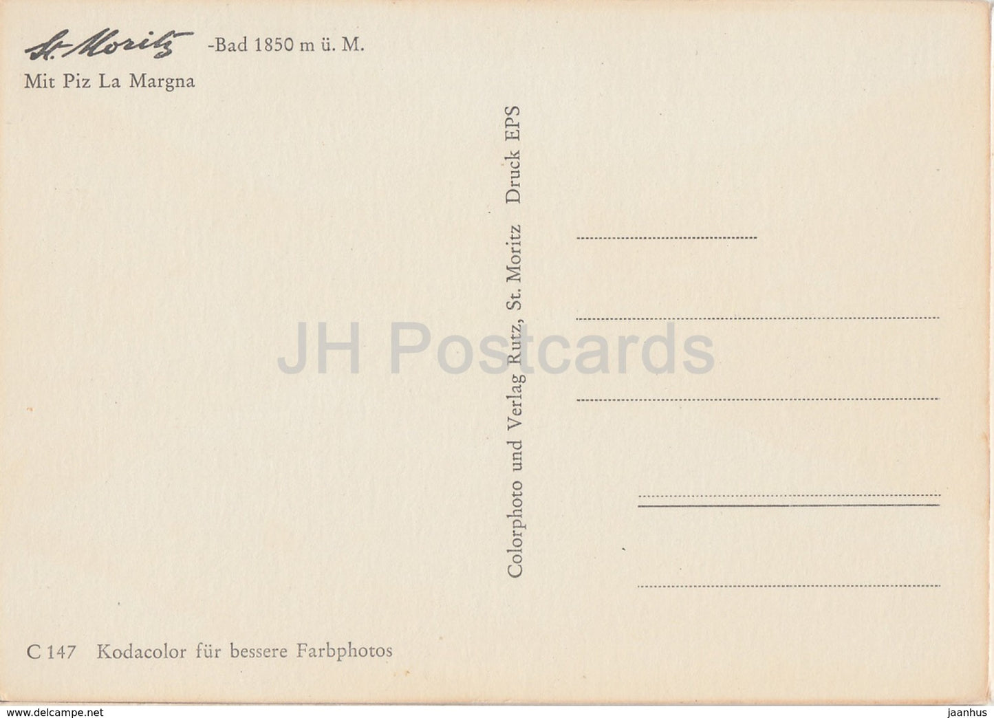 St Moritz - Mit Piz La Margna - Switzerland - unused