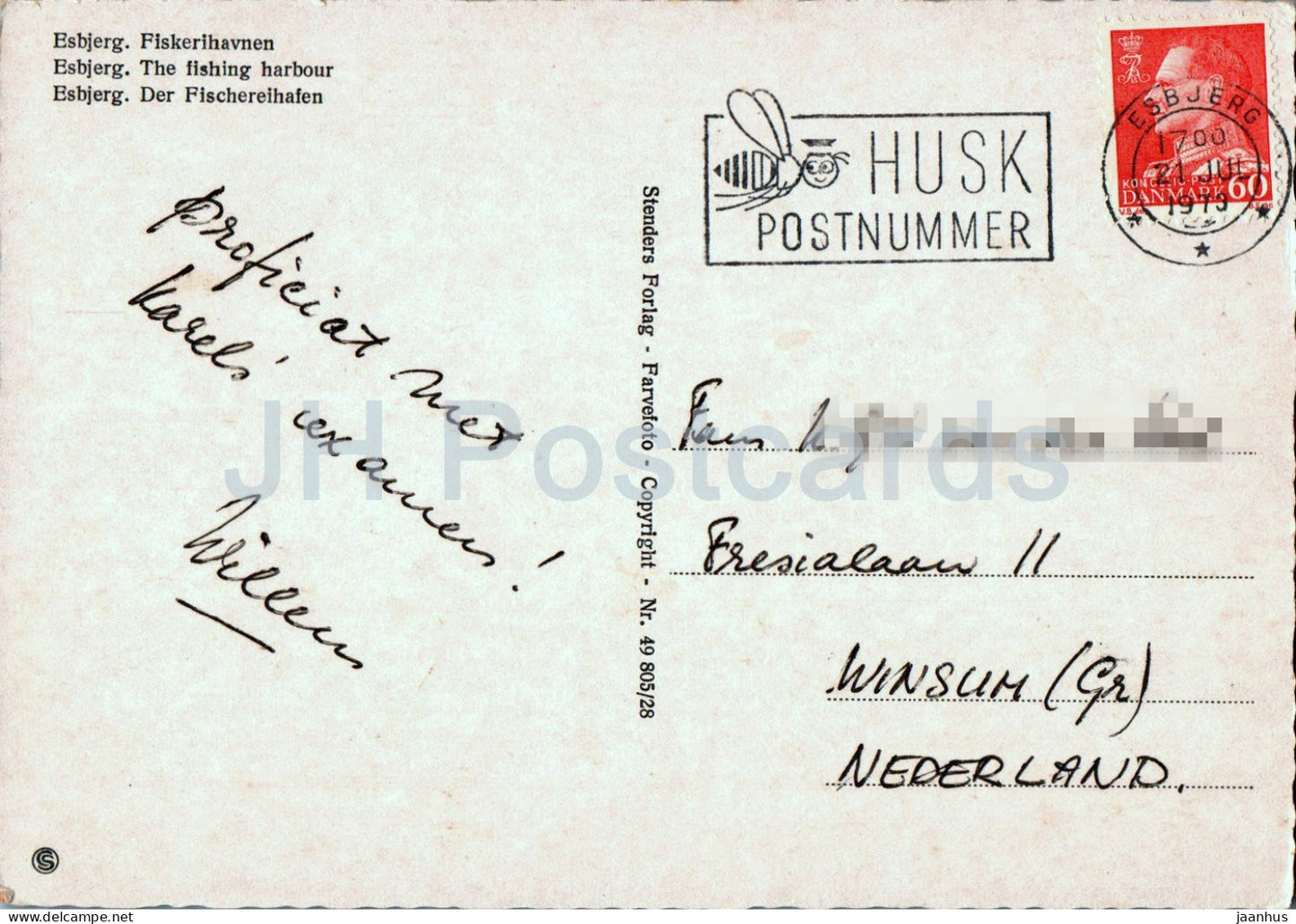 Esbjerg - Fiskerihavnen - Fishing Harbour - boat - ship - 49 - 1973 - Denmark - used