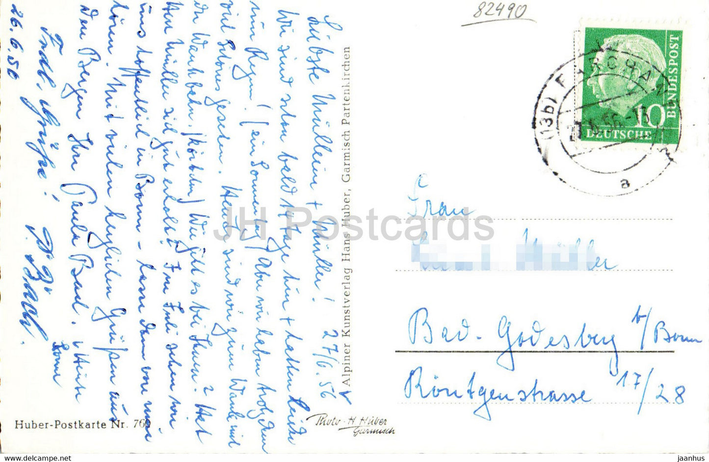 Laisachtal m Farchant - Garmisch Partenkirchen u Wettersteingebirge 2964 m - old postcard - 1956 - Germany - used