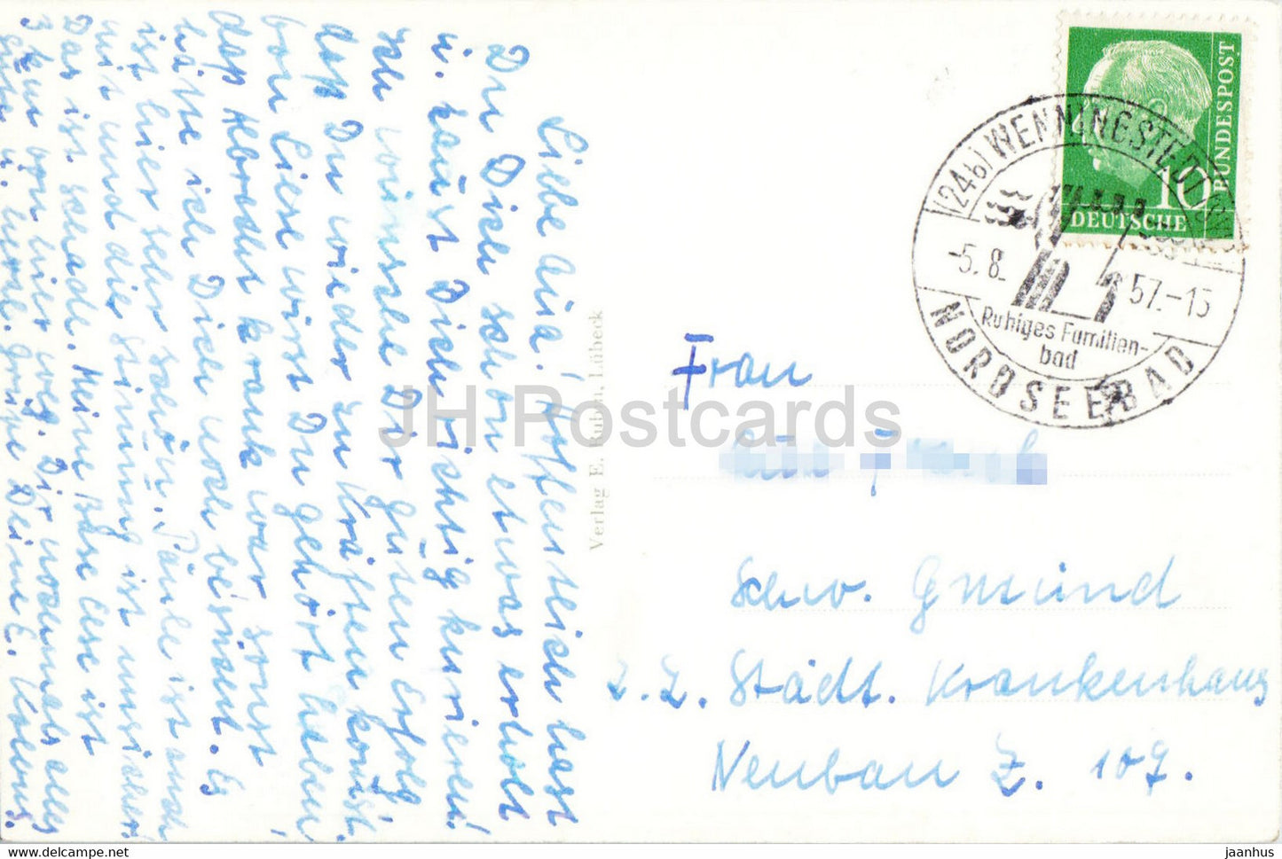 Nordseebad Wenningstedt a Sylt - Am roten Kliff - old postcard - 1957 - Germany - used