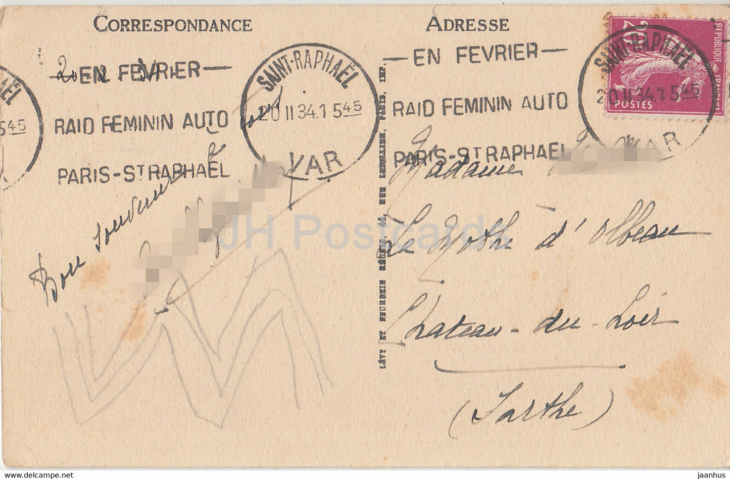 Corniche de L'Esterel - La Baie d'Antheor et le Cap Roux - 40 - alte Postkarte - 1934 - Frankreich - gebraucht