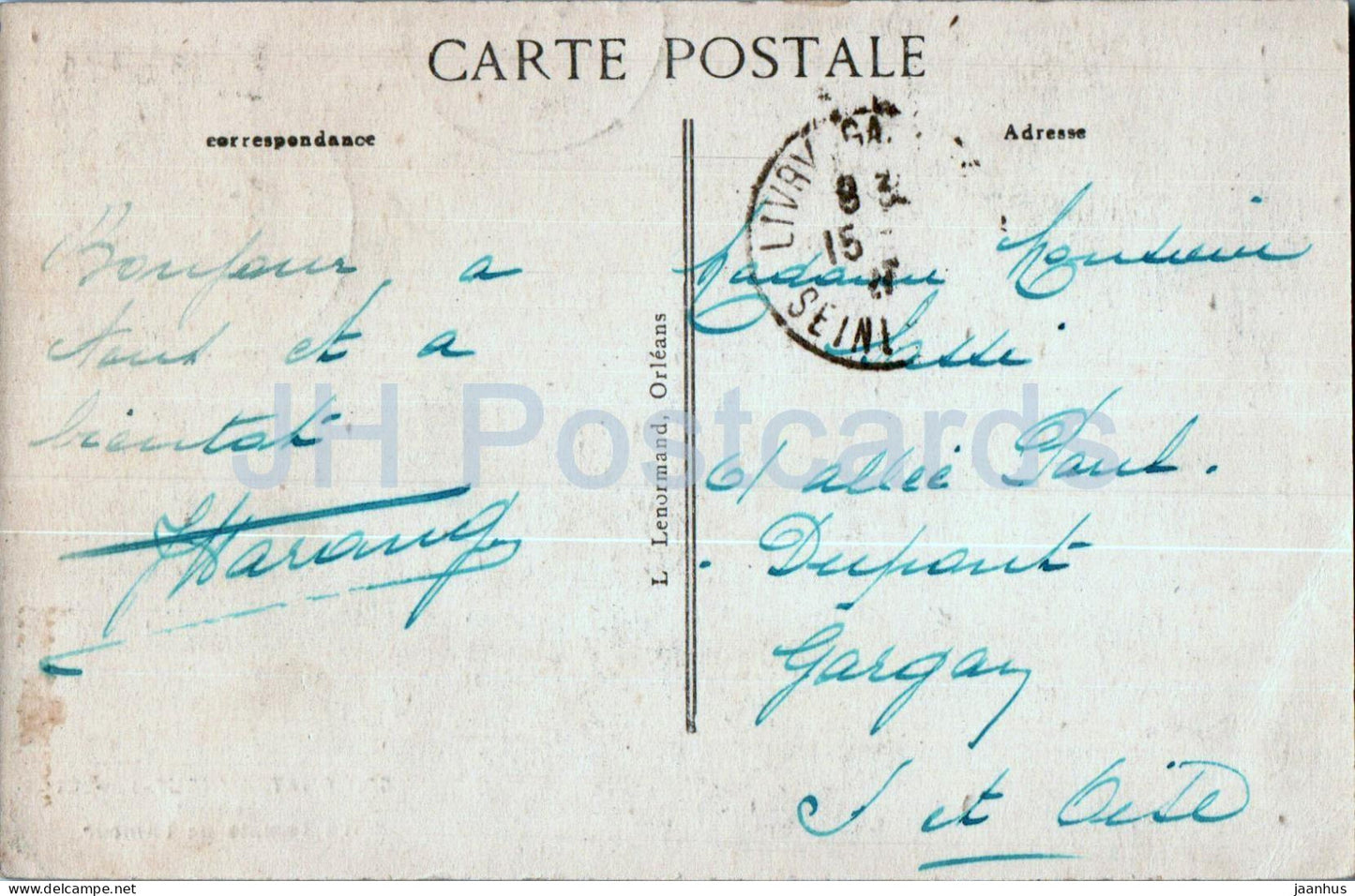 Chateauneuf Sur Loire - Le Temple de l'Amour - Temple of Love - park - 25 - old postcard - 1923 - France - used