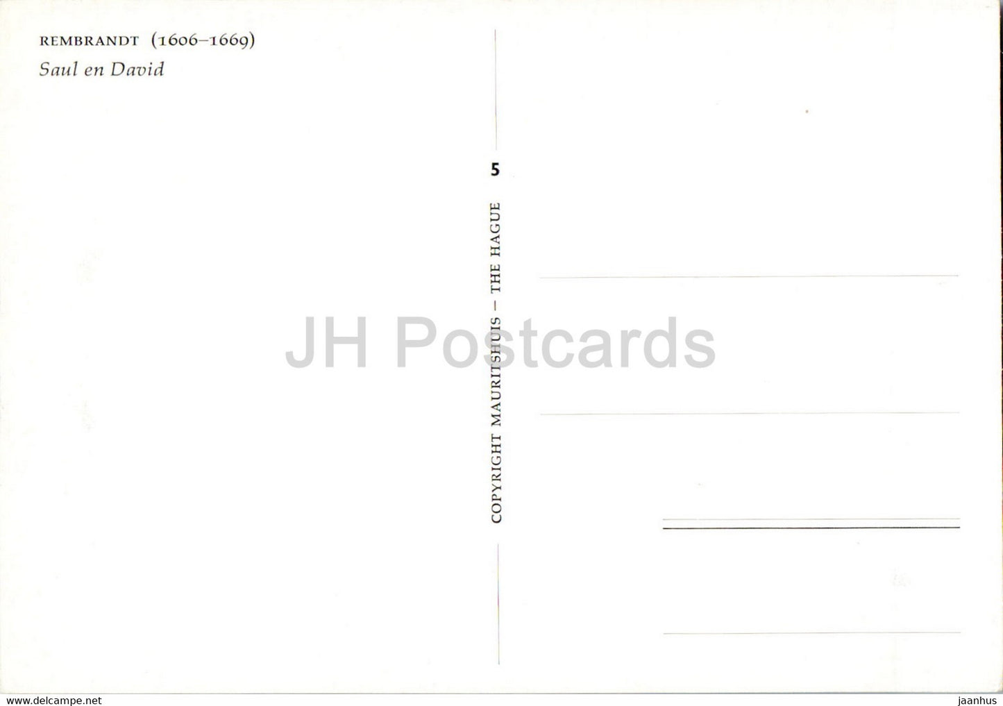 Gemälde von Rembrandt – Saul en David – Niederländische Kunst – Niederlande – unbenutzt