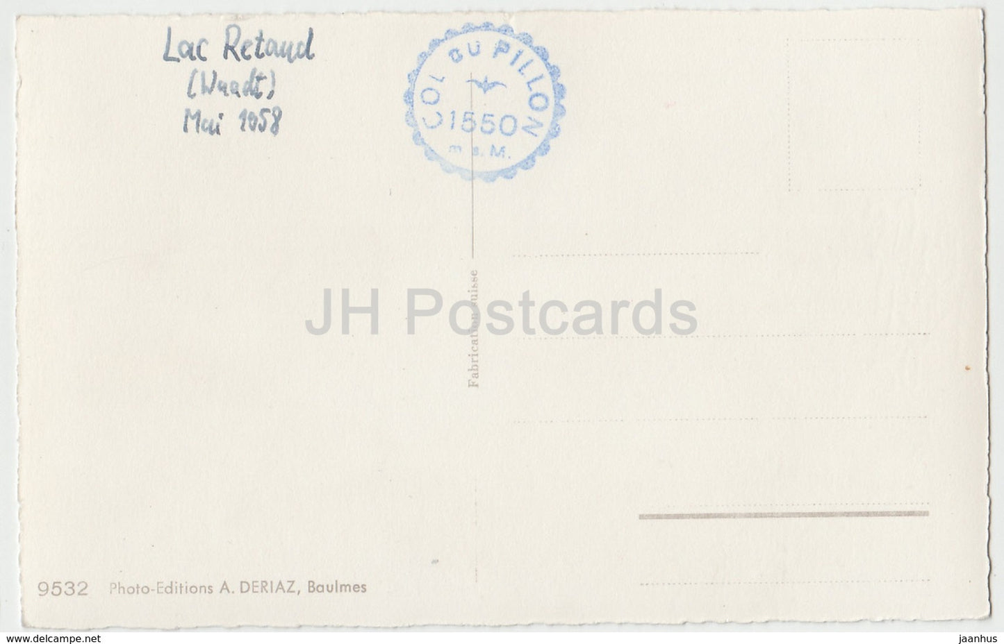 Lac Retaud 1700 m - Oldenhorn et Scex Rouge - 9532 - Schweiz - 1958 - gebraucht