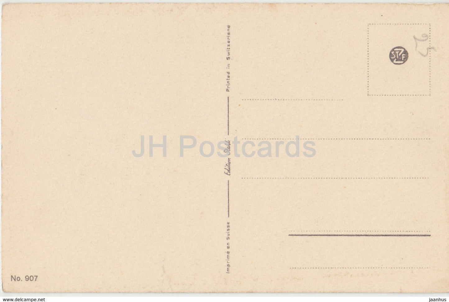 flowers in a vase - 907 - illustration - old postcard - Switzerland - unused