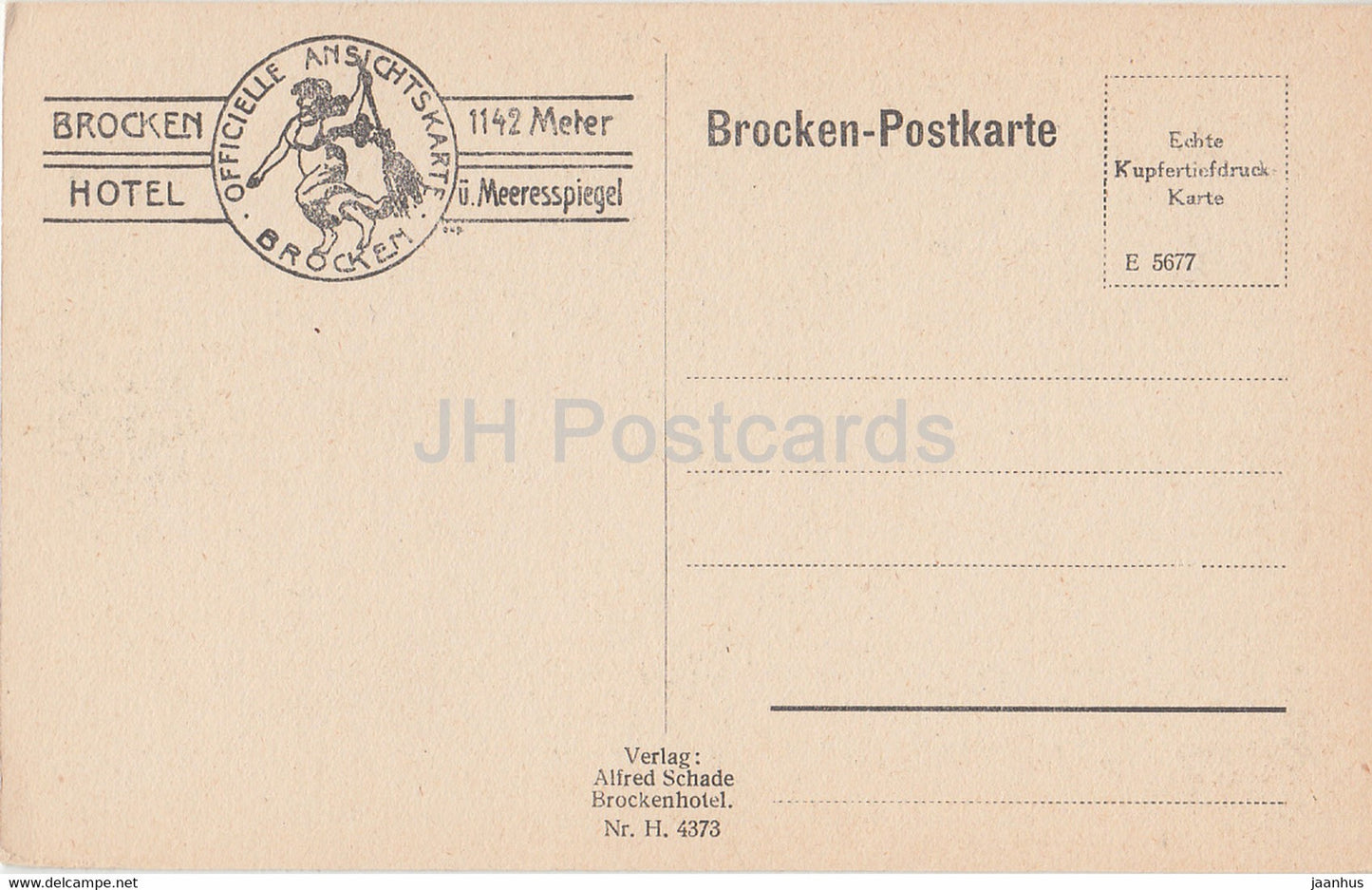 Brocken vom Goetheweg aus - Brocken Hotel - 4373 - old postcard - Germany - unused