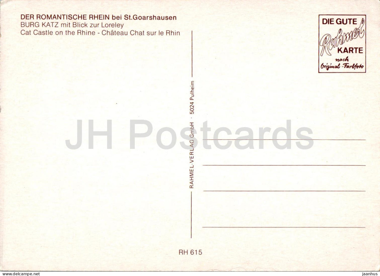 Burg Katz mit Blick zur Loreley - Burg - RH 615 - Deutschland - unbenutzt