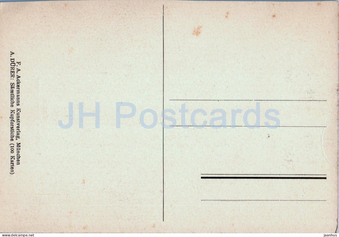 Gravure d'Albrecht Dürer - Der sitzende Schmerzensmann - 2618 - Art allemand - carte postale ancienne - Allemagne - inutilisée