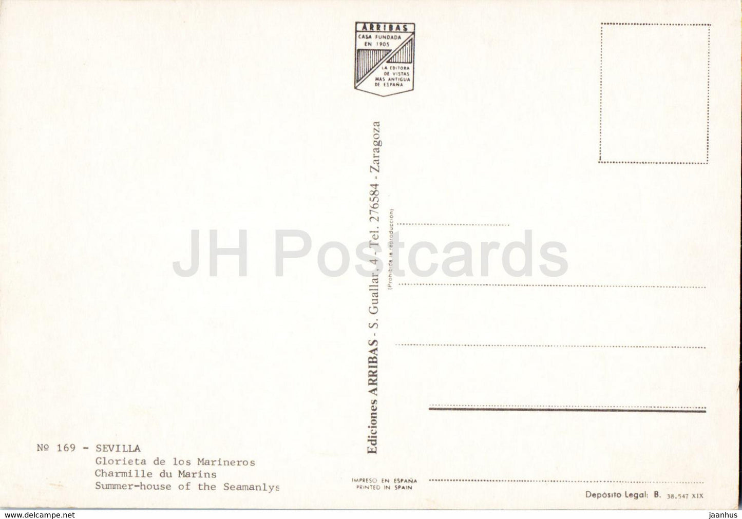 Sevilla - Glorieta de los Marineros - Sumer House of the Seamanlys - 169 - Spain - unused