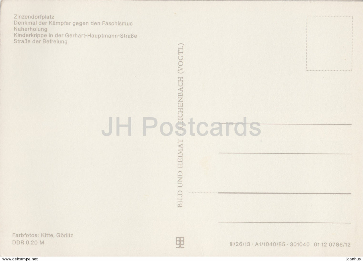 Grusse aus Niesky - Zinzendorfplatz - Denkmal - Kinderkrippe - Strasse der Befreiung - Allemagne DDR - inutilisé