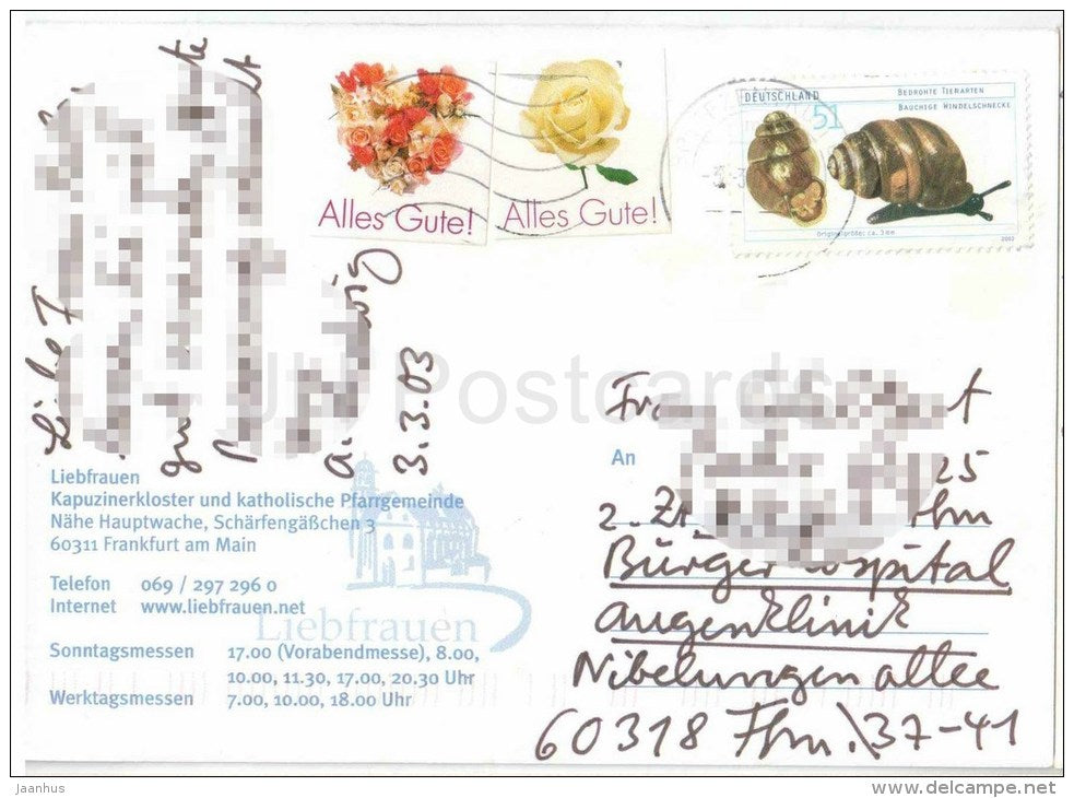 Frankfurt am Main , Messestadt - Sonntagsmesse - Germany - 2003 gelaufen - JH Postcards