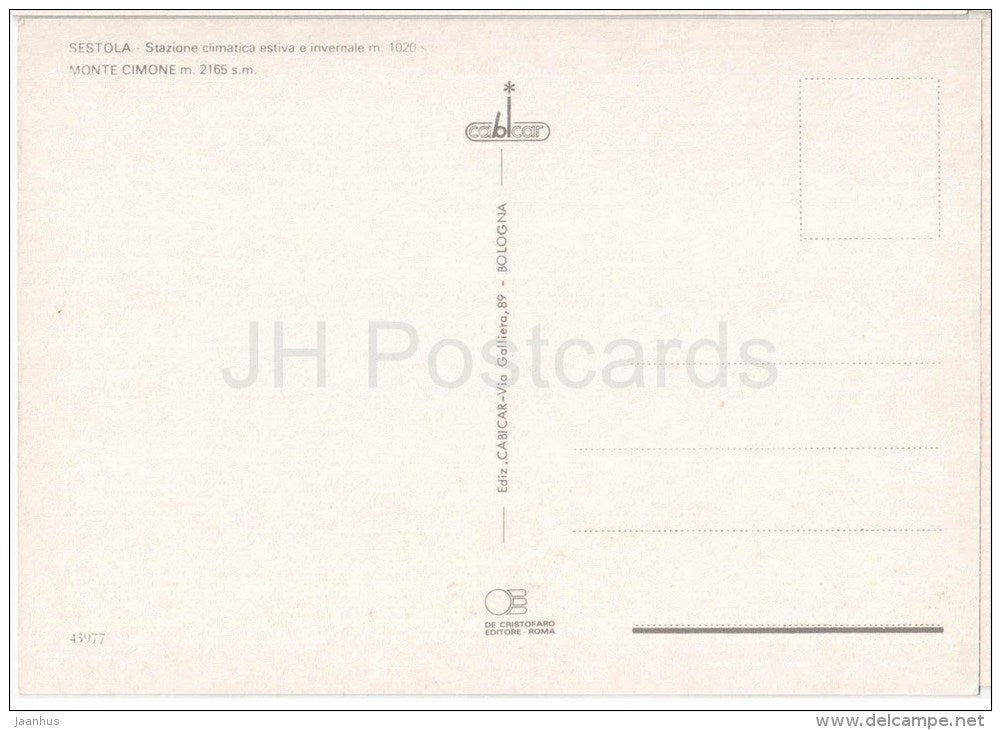 Stazione climatica - Monte Cimone m. 2165 - Sestola - Modena - Emilia-Romagna - 43977 - Italia - Italy - unused - JH Postcards