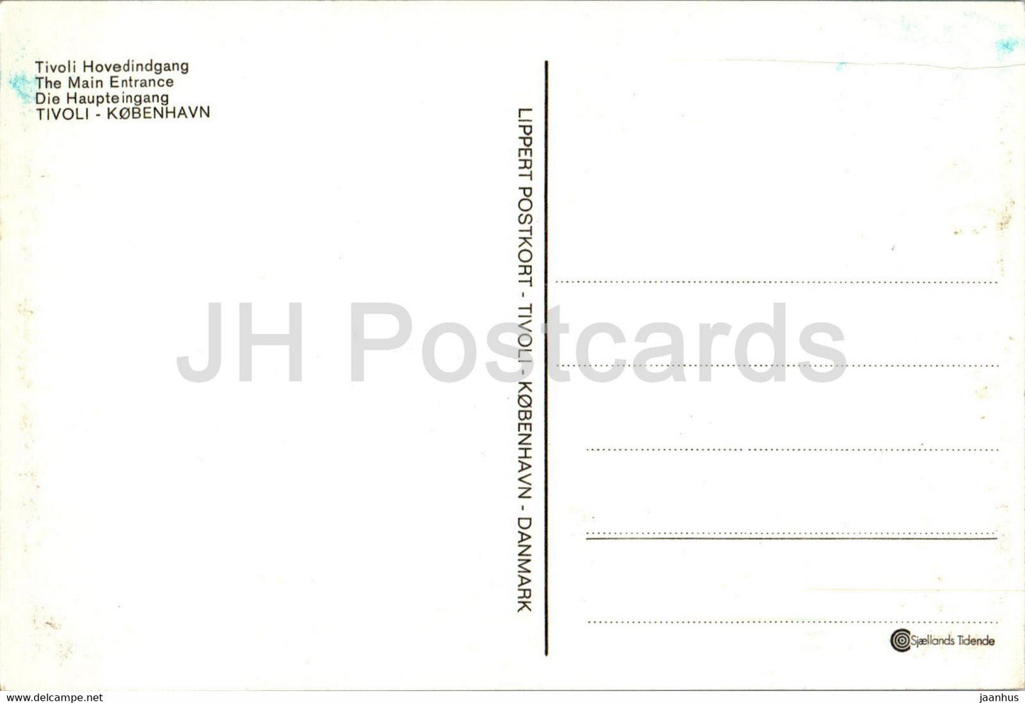 Copenhagen - Kopenhagen - Tivoli Hovedindgang - The Main Entrance - Denmark - unused
