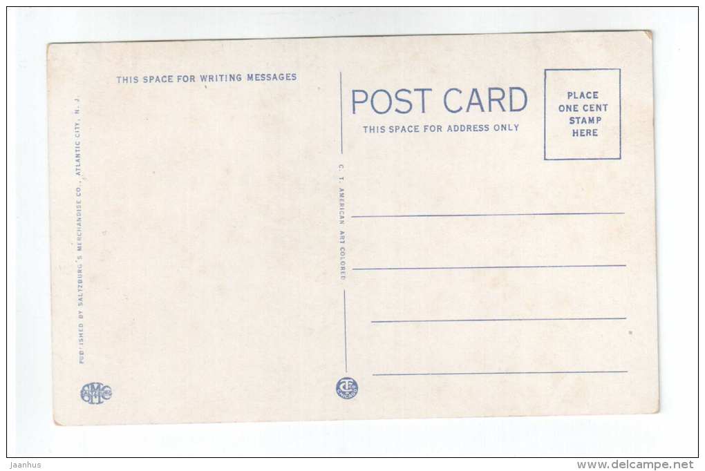 Ocean Waves , Atlantic City , New Jersey - 57 - old postcard - USA - unused - JH Postcards