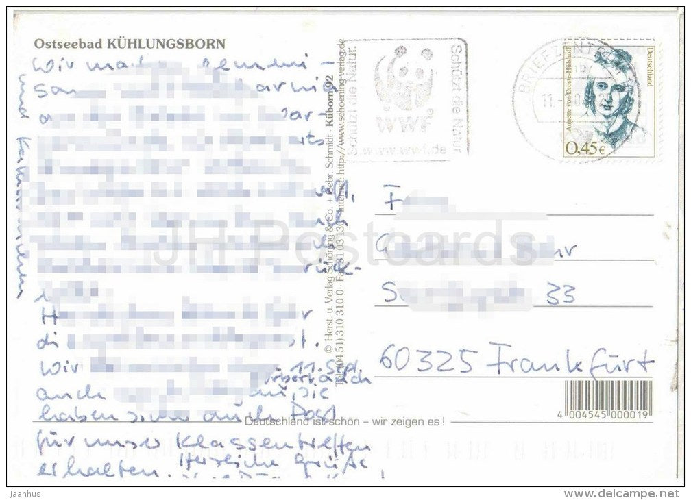 Ostseebad Kühlungsborn - winmühle - windmill - strand - beach - Germany - 2004 gelaufen - JH Postcards