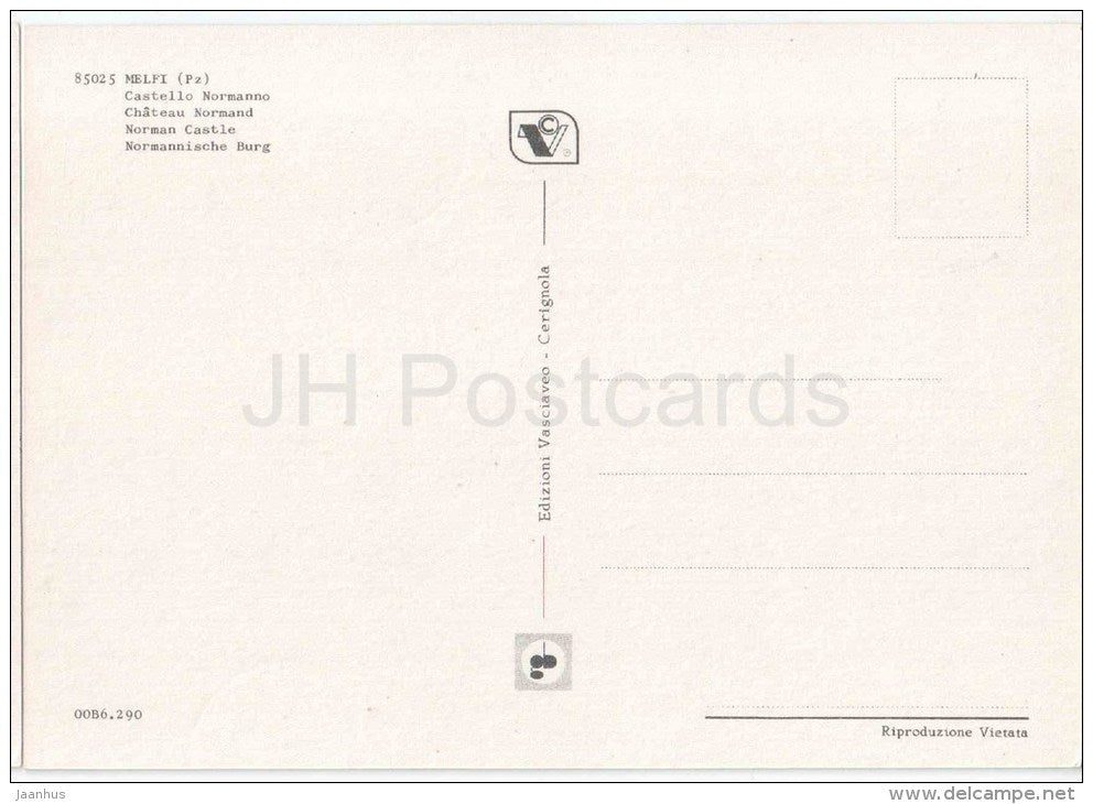 Castello Normanno - Norman Castle - Melfi - Potenza - 85025 - Italia - Italy - unused - JH Postcards