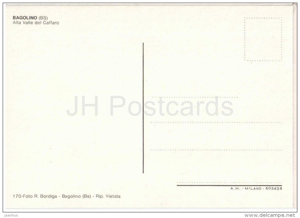 Alta Valle del Caffaro - valley - Bagolino - Brescia - Lombardia - 170 - Italia - Italy - unused - JH Postcards