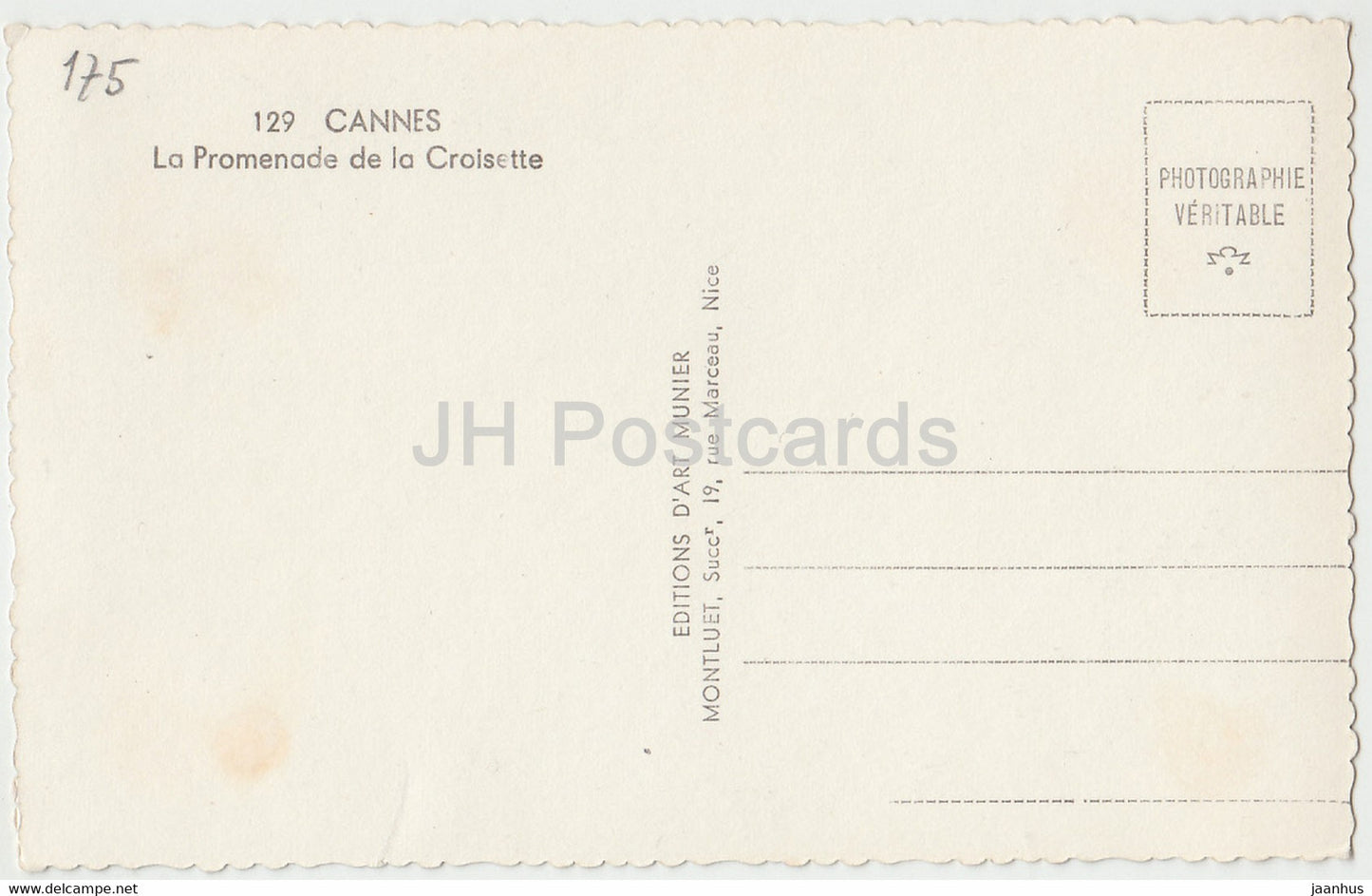 Cannes - La Promenade de la Croisette - 129 - old car - France - unused