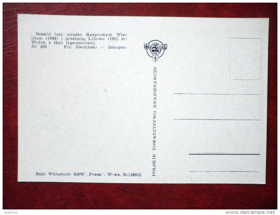 Tatry w Zime - Tatra in winter - Beskid 2012m - Tatra - winter - Poland - unused - JH Postcards