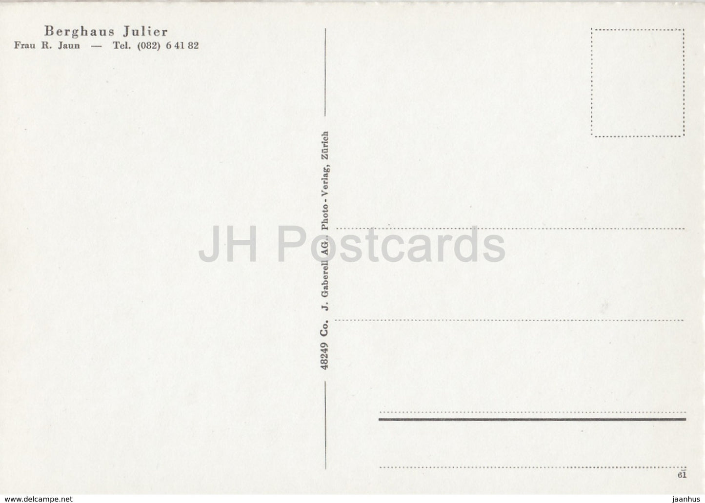 Julierpass 2284 m - Piz Julier - Romersaule - St. Moritz - Hotel Julier - 48249 - Schweiz - unbenutzt