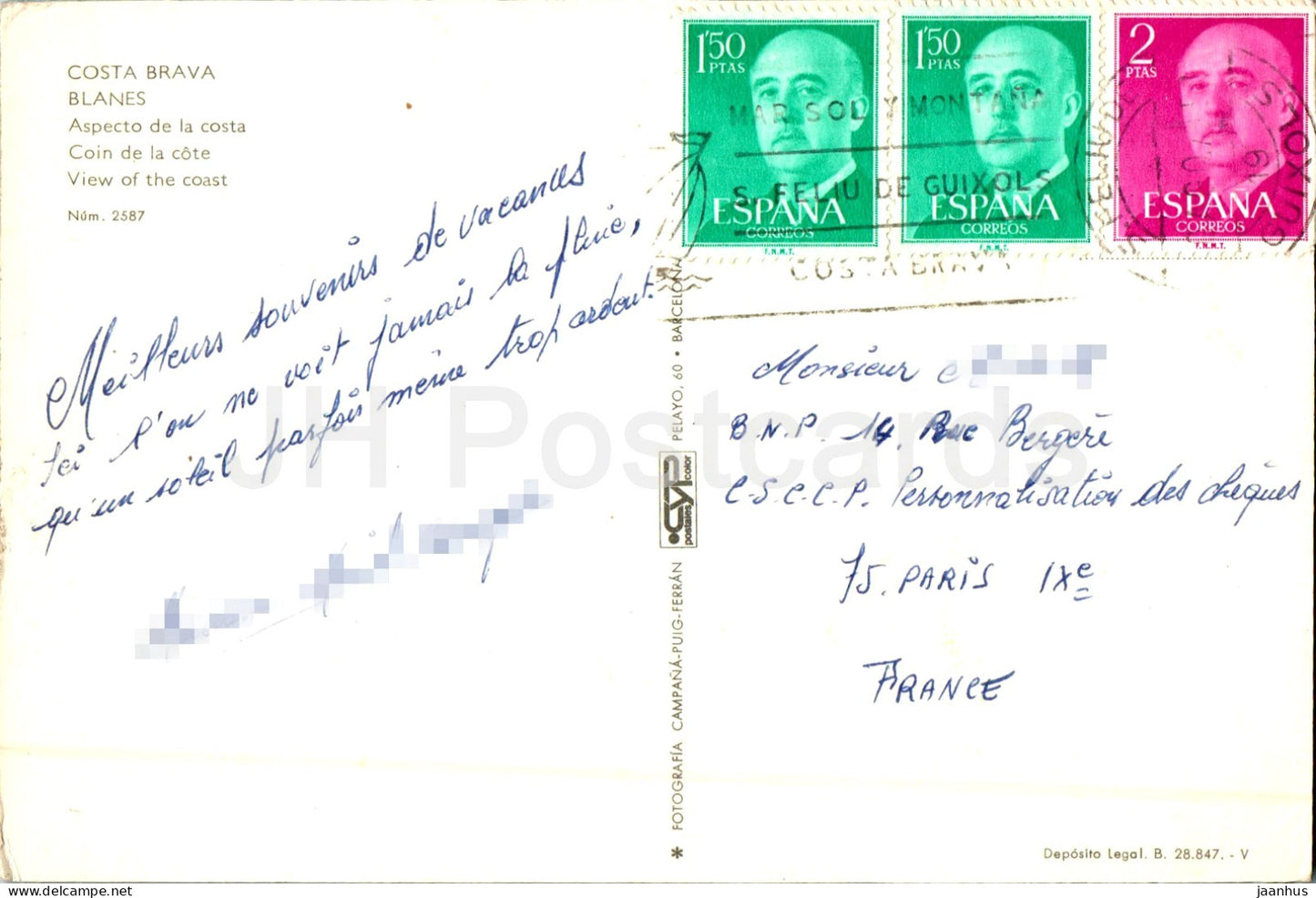 Costa Brava - Blanes - Aspecto de la costa - view of the coast - 2587 - Spain - used