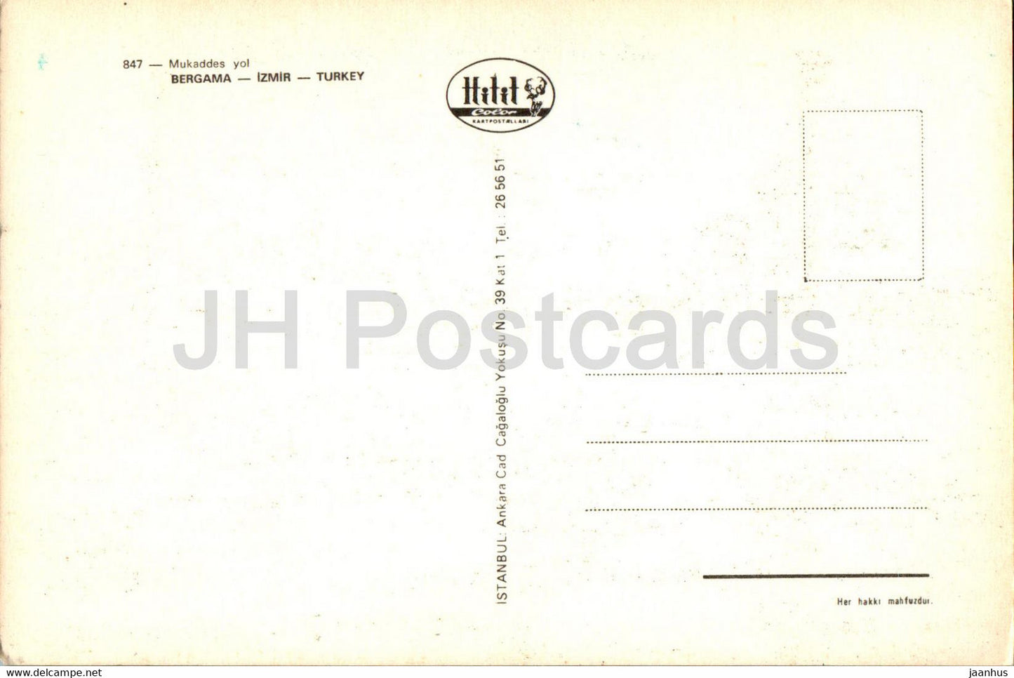 Bergama - Pergamum - Izmir - Mukaddes yol - Holy Way - ancient world - 847 - Turkey - unused