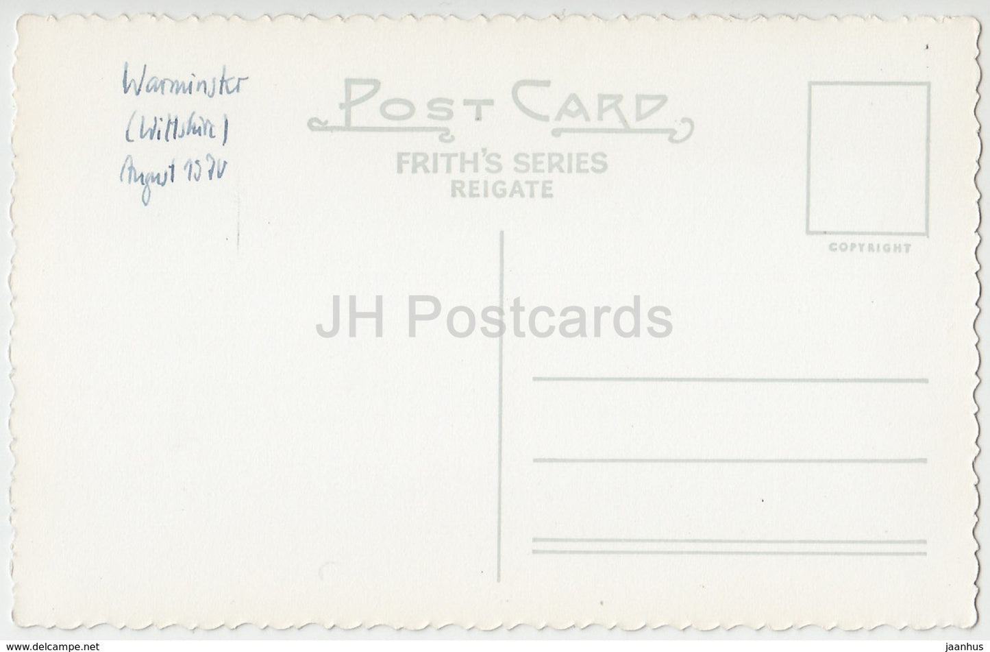 Warminster - Lake Pleasure Ground - WRM.64F - 1970 - United Kingdom - England - used