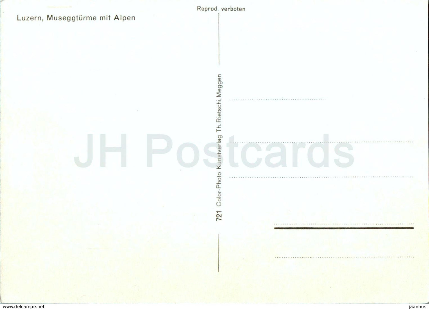 Luzern - Lucerne - Museggturme mit Alpen - 721 - Suisse - inutilisé