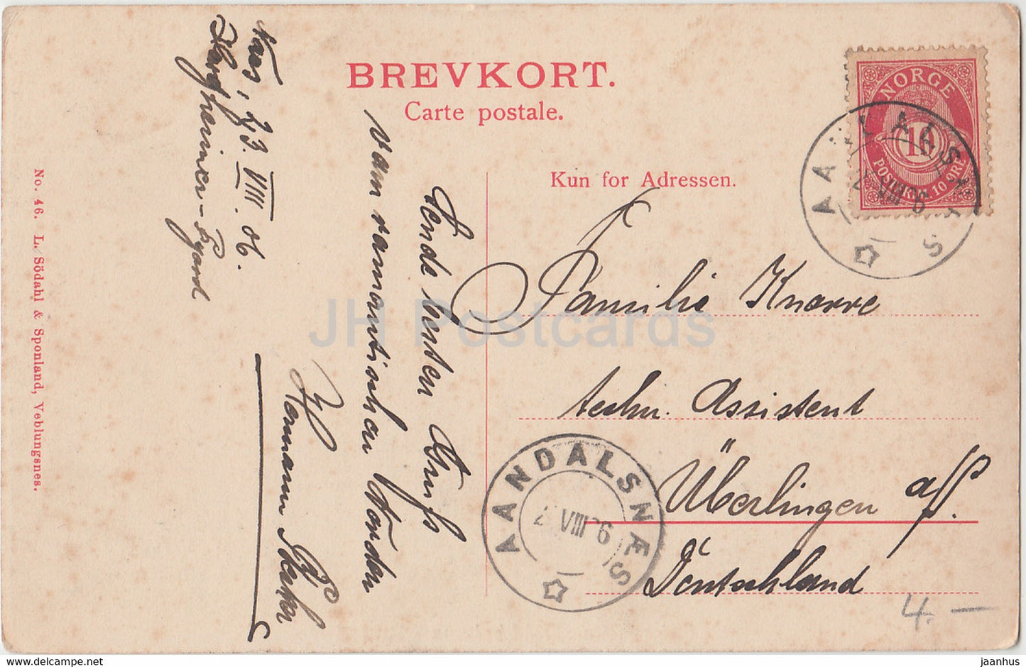 Ved Horgheim - Troldtinderne - Romsdalen - 46 - old postcard - 1906 - Norway - used