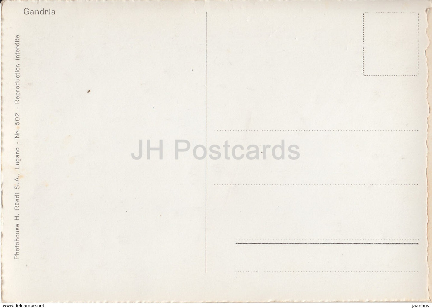 Gandria - Ristorante Grivelli - restaurant - bateau - 502 - Suisse - carte postale ancienne - inutilisée