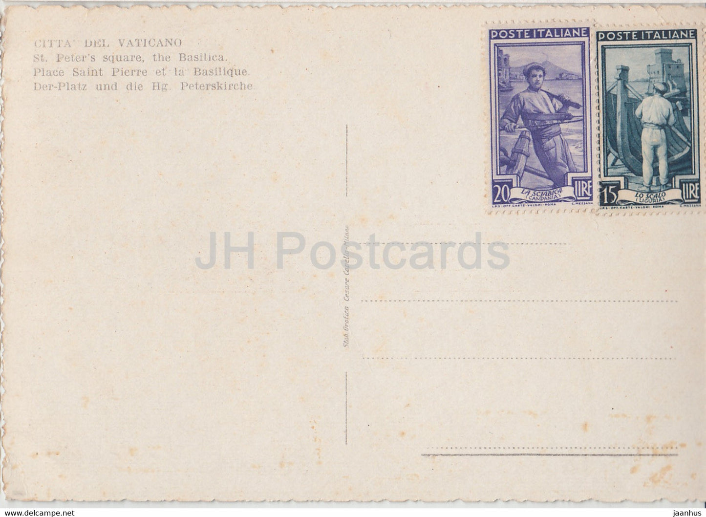 Citta del Vaticano - Piazza S Pietro - La Basilica - St Peter's Square - Basilica old postcard - Vatican - unused