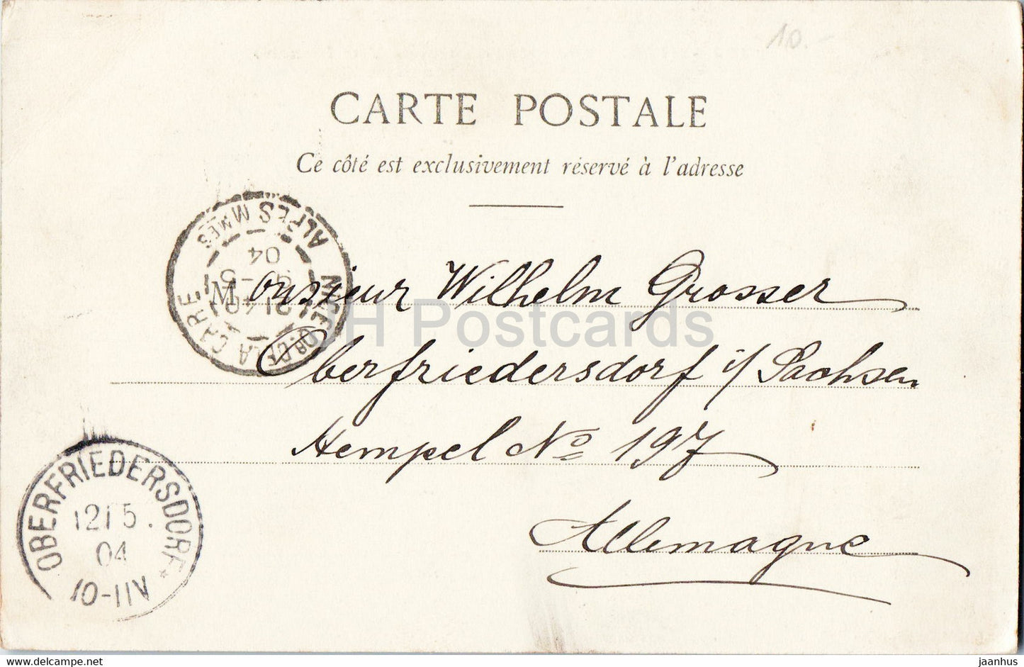 Nice - Vue prise du Col de Villefranche - 109 - carte postale ancienne - 1904 - France - utilisé