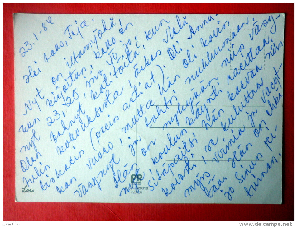 illustration by Lori - school - bear - Finland - circulated in Finland 1984 - JH Postcards