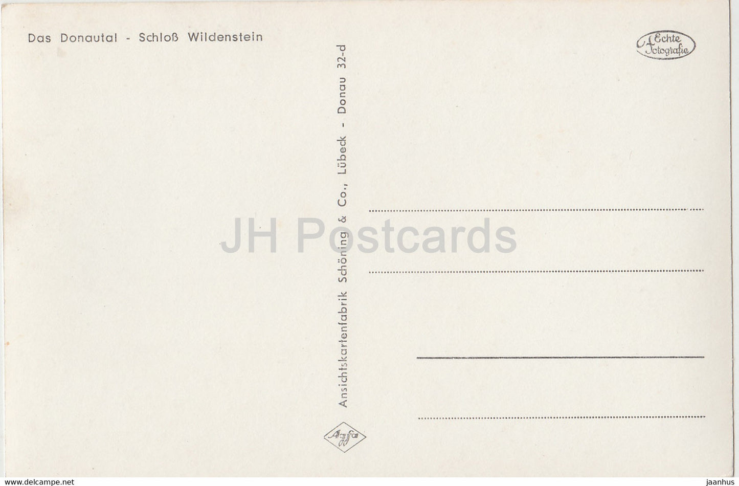 Das Donautal - Schloss Wildenstein - castle - old postcard - Germany - unused