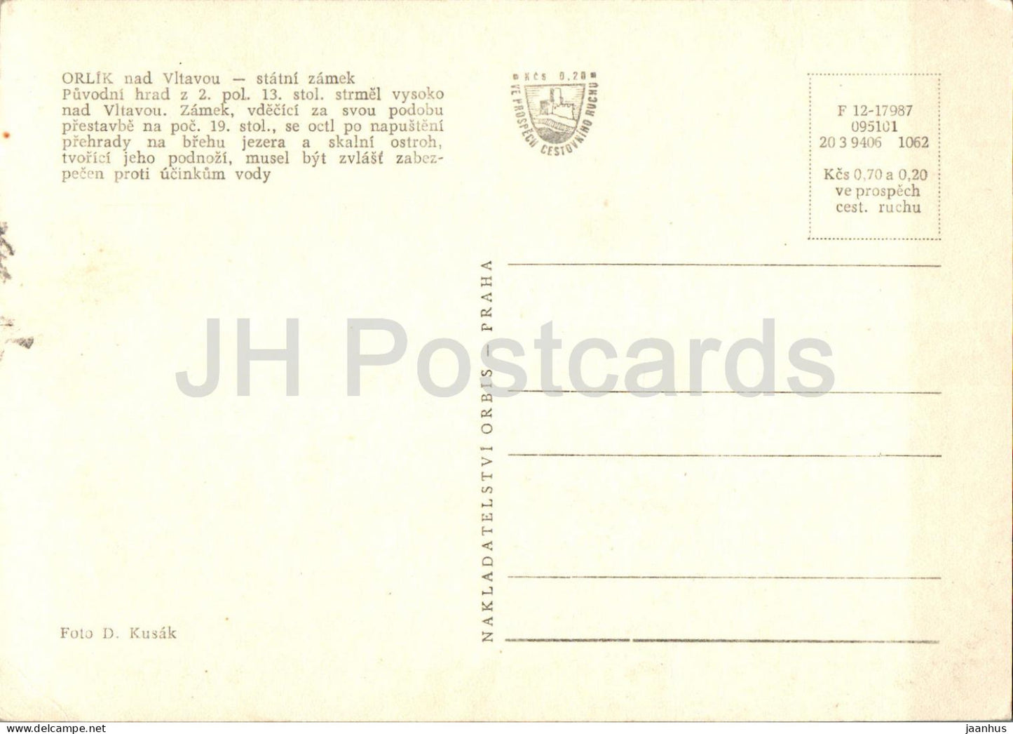 Orlik nad Vltavou - statni zamek - Staatsburg - Tschechische Republik - Tschechoslowakei - unbenutzt
