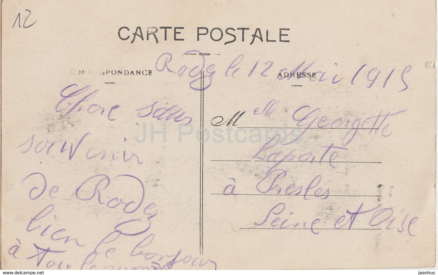 Rodez - Tour de la Cathedrale - cathedral - old postcard - France - used