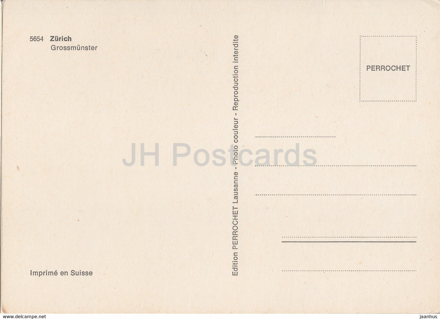 Zurich - Grossmunster - boat - cathedral - 5654 - Switzerland - unused