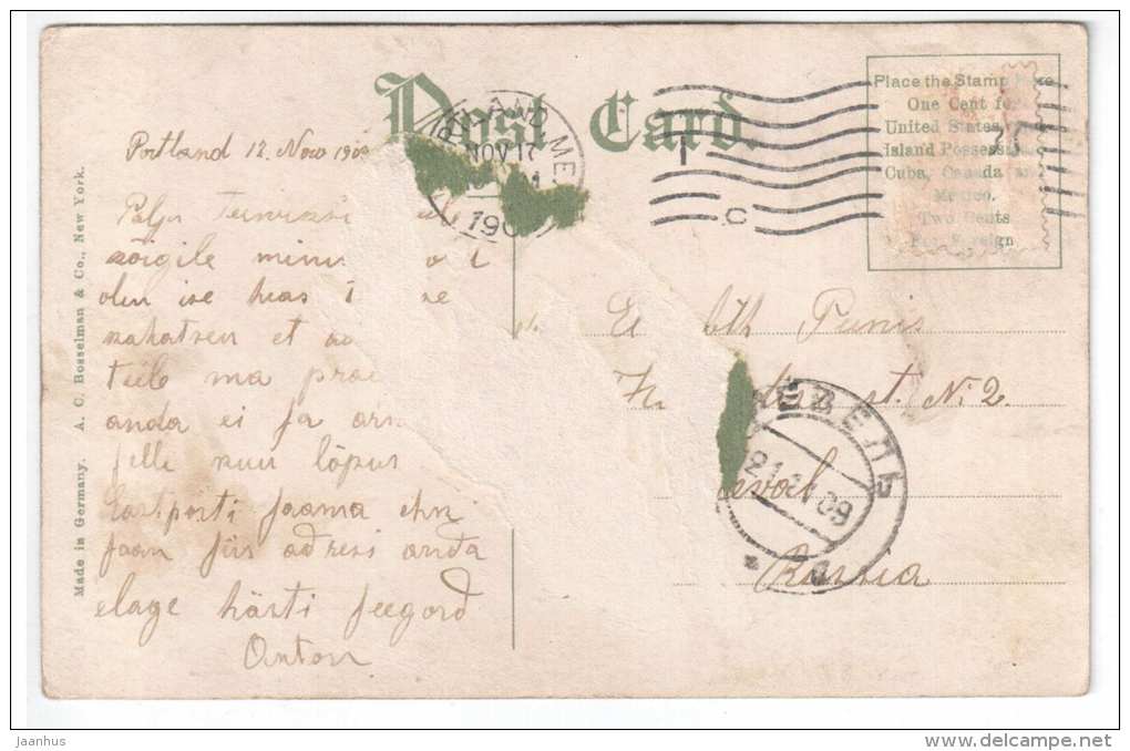 Swans At East Lake Park - Los Angeles - California - USA - 9806 - old postcard - sent from USA to Russia 1909 - used - JH Postcards