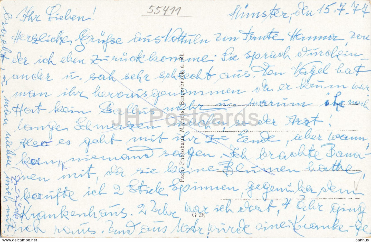 Bingen - Mäuseturm mit Ruine Ehrenfels - old postcard - 1977 - Germany - used