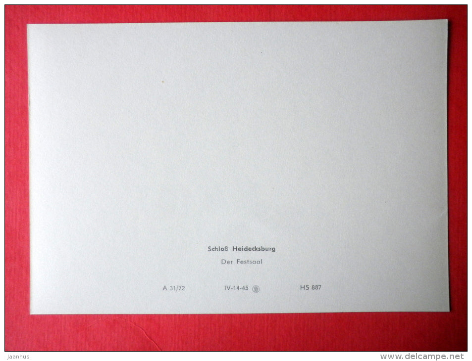 The Ballroom - Heidecksburg Castle - old postcard - Germany DDR - unused - JH Postcards