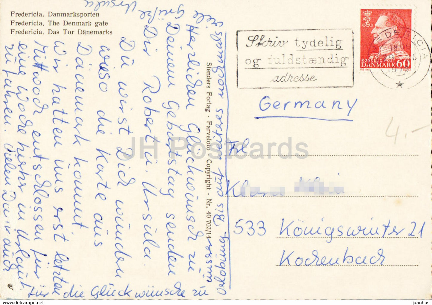 Fredericia - The Denmark Gate - 1972 - Denmark - used