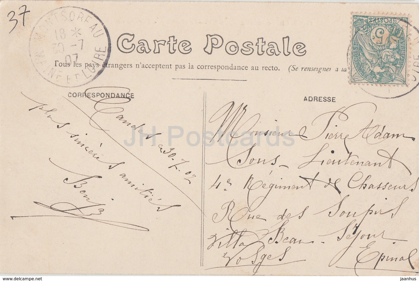 Chenonceaux - Le Chateau - Facade Ouest - castle - 3 - old postcard - 1907 - France - used