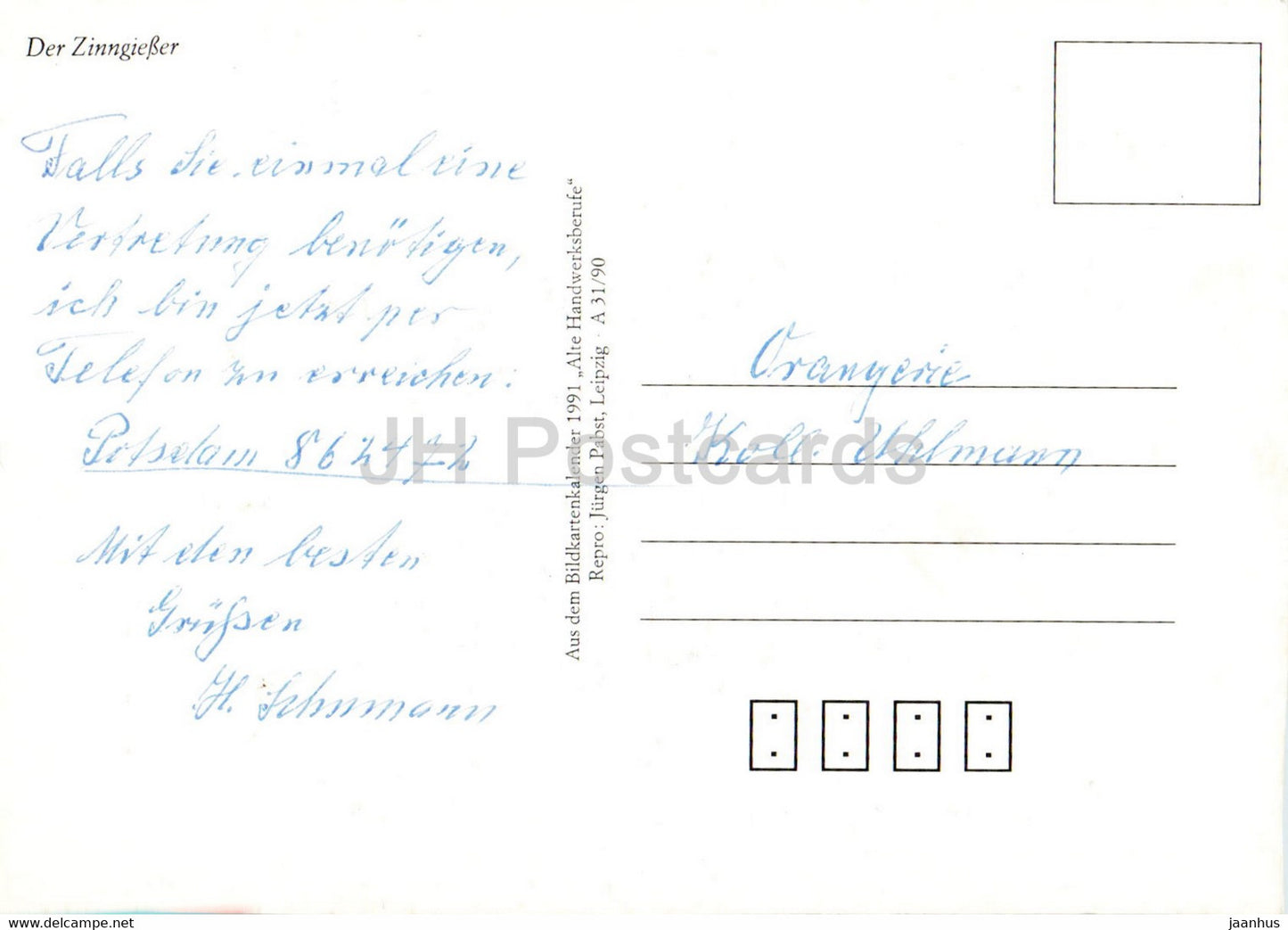 Der Zinngiesser - Tin Caster - Art allemand - 1991 - Allemagne - utilisé