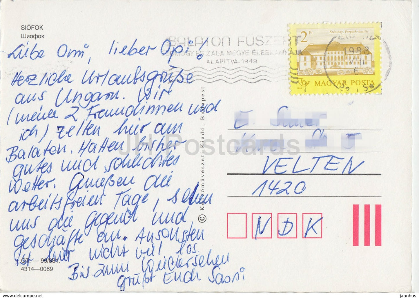 Siofok - hotel - sailing boat - multiview - 1988 - Hungary - used