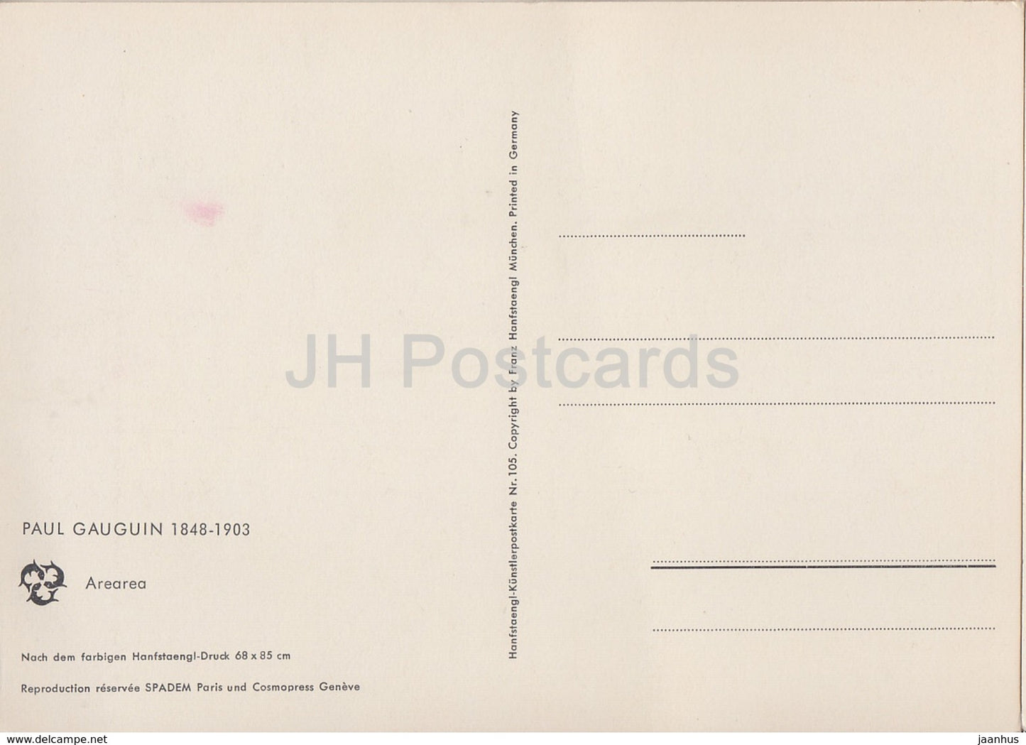 painting by Paul Gauguin - Arearea - French art - Germany - unused