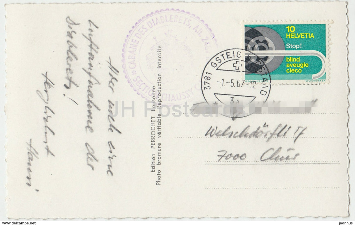 Les Diablerets 3222 m – 1147 – Schweiz – 1967 – gebraucht