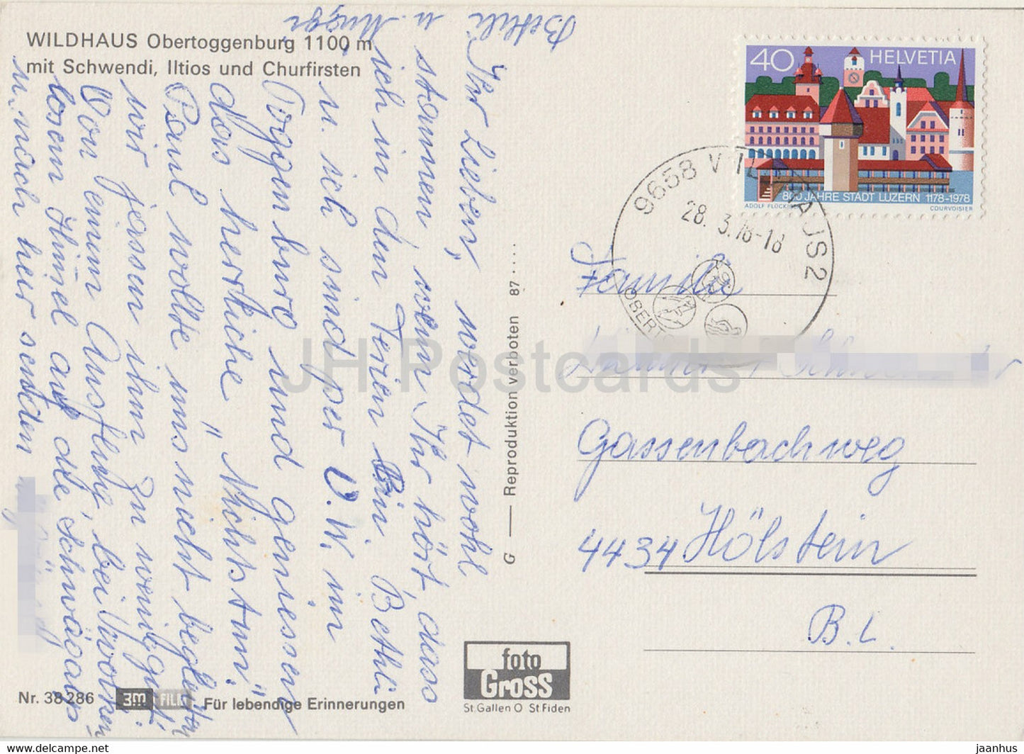 Wildhaus Lisighaus mit Churfirsten - 1978 - Suisse - occasion