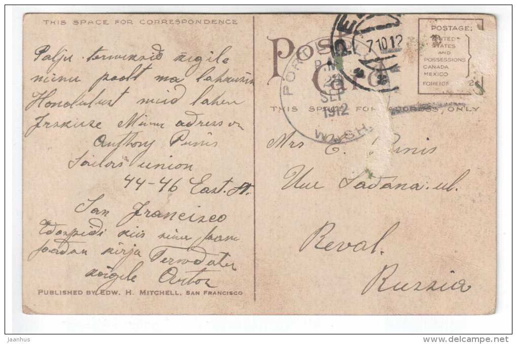 Snoqualmie Falls, Washington - USA - 3205 - old postcard - sent from USA to Russia 1912 - used - JH Postcards