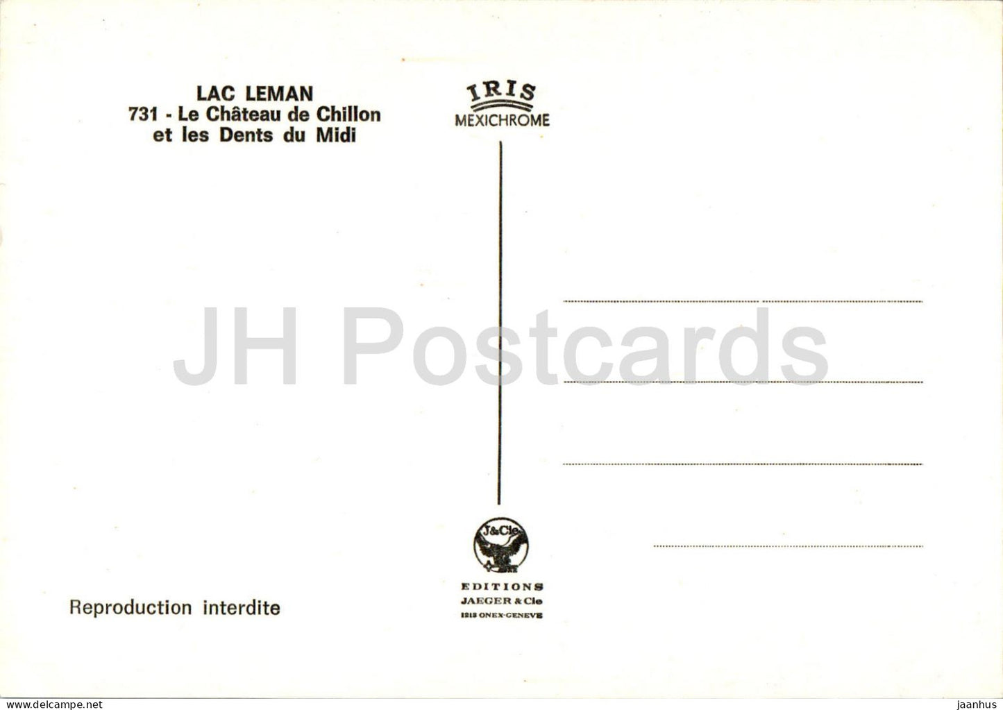 Lac Léman - Le Château de Chillon et les Dents du Midi - 731 - château - Suisse - inutilisé