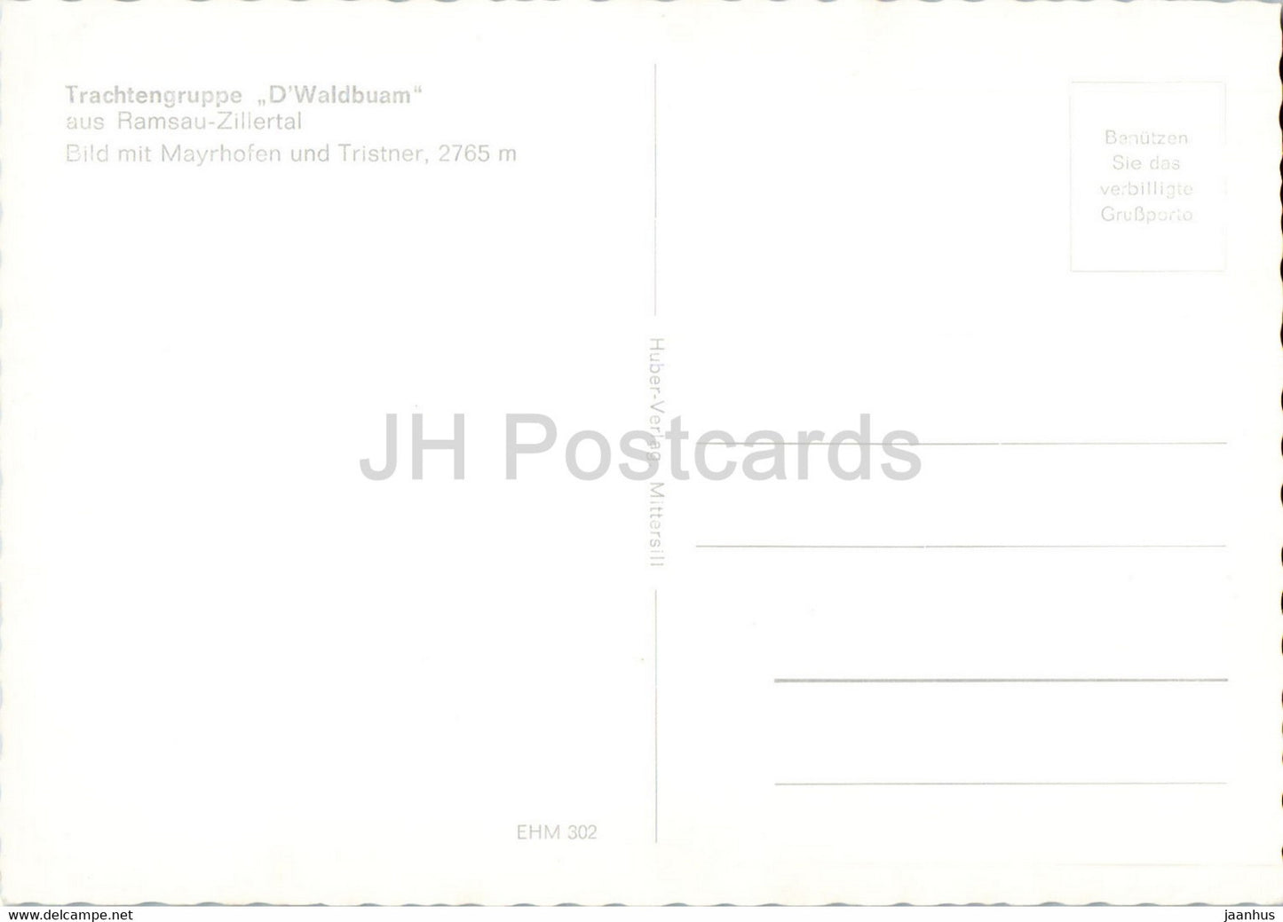 Trachtengruppe D'Waldbuam aus Ramsau Zilleretal - Mayrhofen - Tristner - costumes folkloriques - Autriche - inutilisé